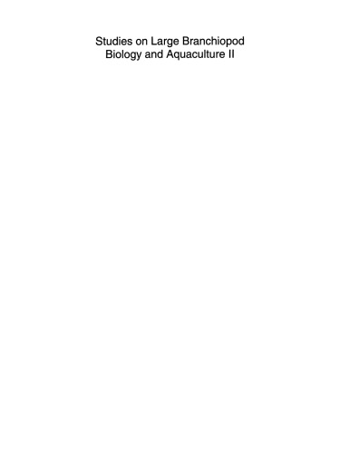Studies on Large Branchiopod Biology and Aquaculture II
