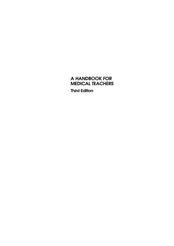 A Handbook for Medical Teachers