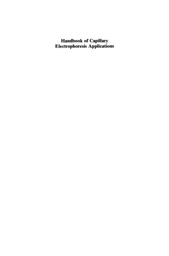 Handbook of Capillary Electrophoresis Applications