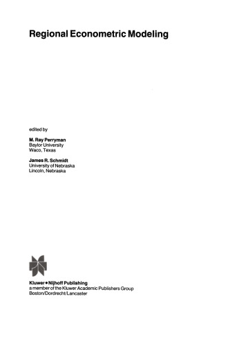 Regional Econometric Modeling