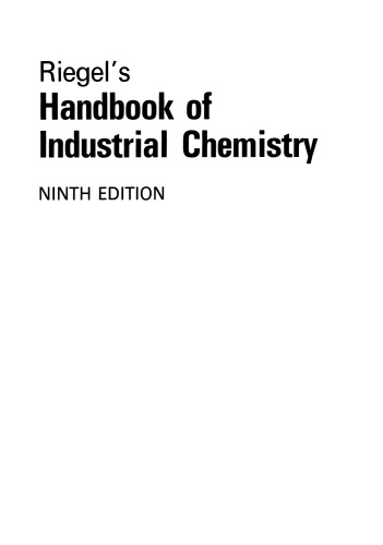 Riegel’s Handbook of Industrial Chemistry