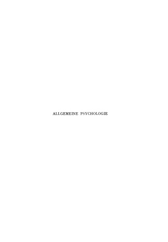 Allgemeine Psychologie auf personalistischer Grundlage