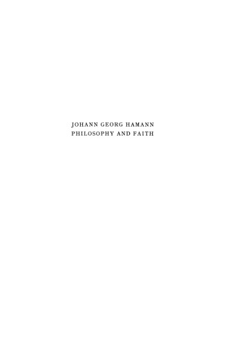 Johann Georg Hamann Philosophy and Faith