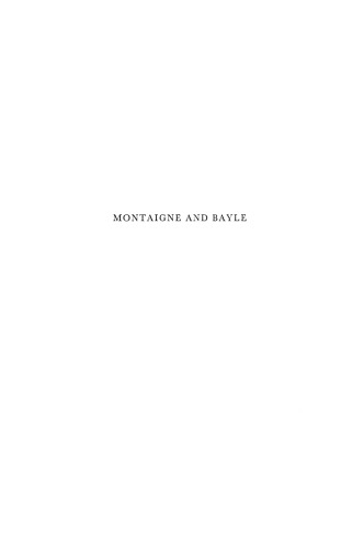 Montaigne and Bayle: Variations on the Theme of Skepticism