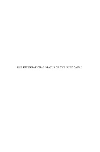 The International Status of the Suez Canal