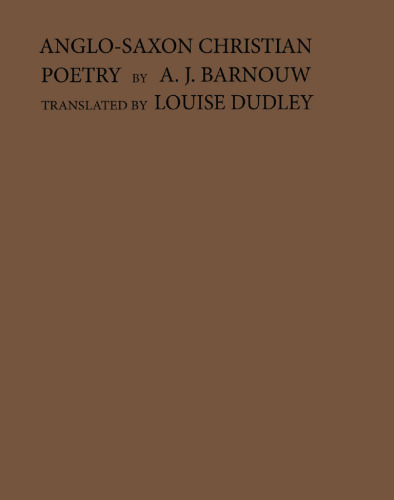 Anglo-Saxon Christian Poetry: An Address