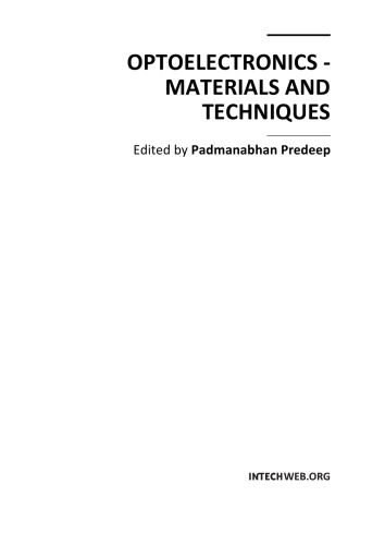 Optoelectronics - Materials and Techniques