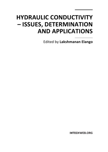 Hydraulic conductivity : issues, determination and applications