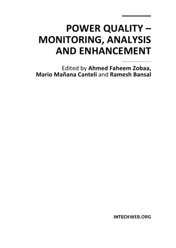 Power Quality - Monitoring, Analysis and Enhancement