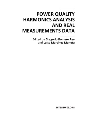 Power Quality Harmonics Anal. and Real Measmts. Data