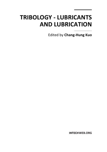 Tribology - Lubricants and Lubrication