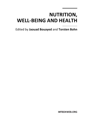Nutrition, Well-Being and Health