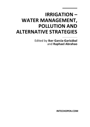Irrigation - Water Mgmt, Pollution and Alt. Strategies