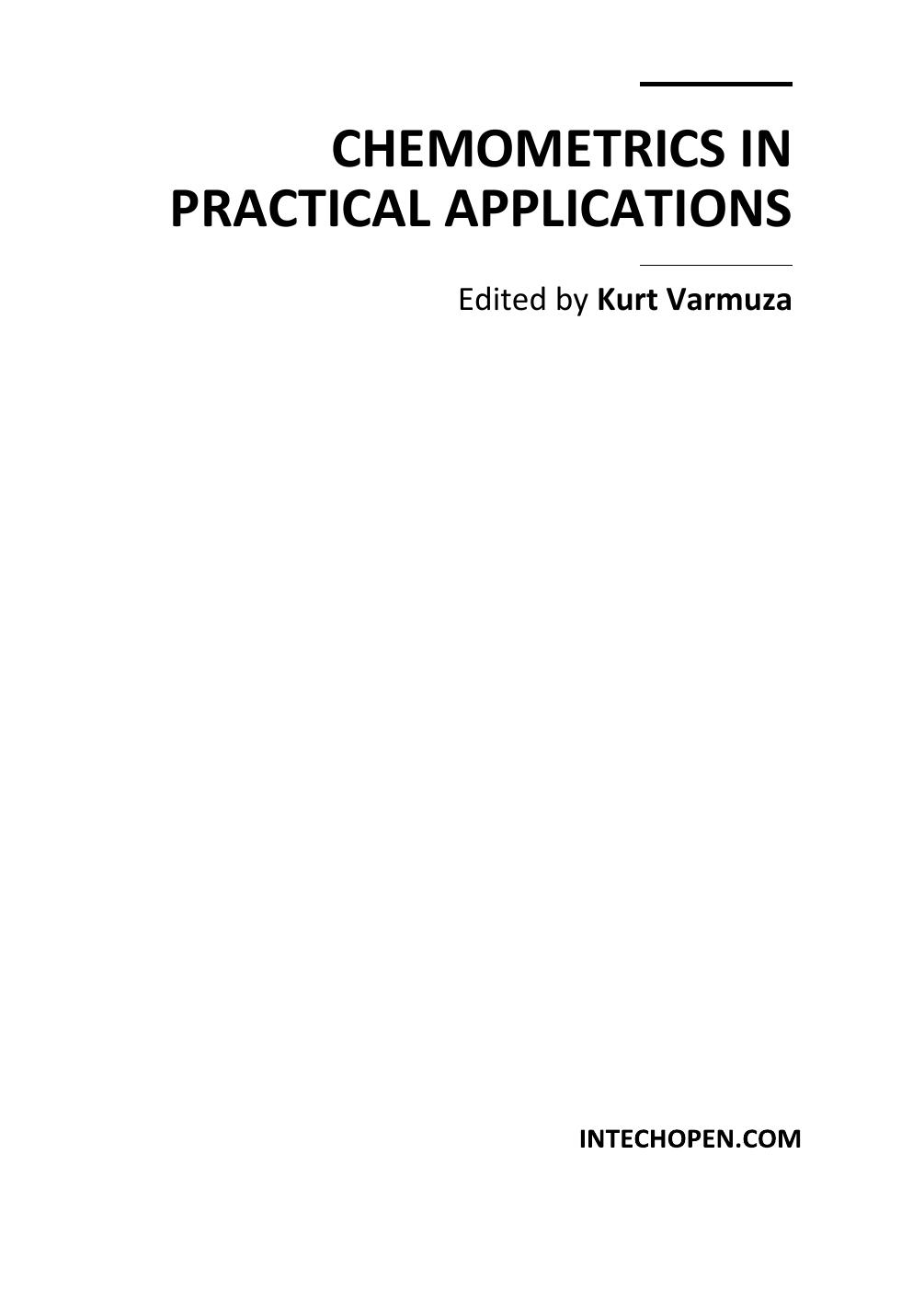 Chemometrics in Practical Applications