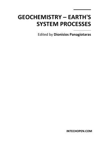 Geochemistry - Earth's System Processes