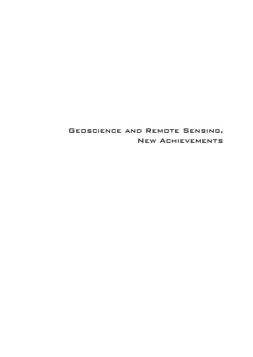 Geoscience and Remote Sensing, New Achievements