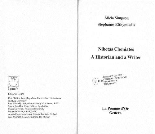 Niketas Choniates: A Historian and a Writer