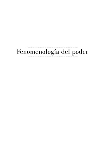 Fenomenología del Poder