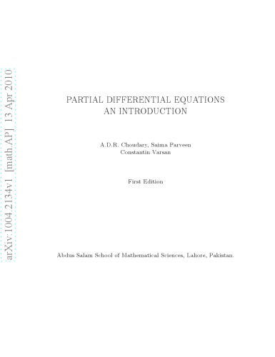 Partial differential equations.. an introduction