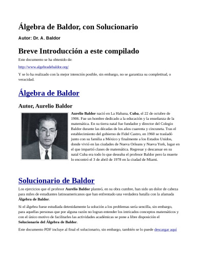 Algebra - Algebra de Baldor con Solucionario