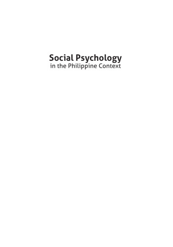 Social Psychology in the Philippine Context