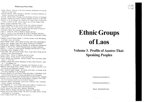 Ethnic groups of Laos Vol. 3, Profile of Austro-Thai-speaking peoples.