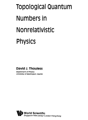 Topological quantum numbers in nonrelativistic physics