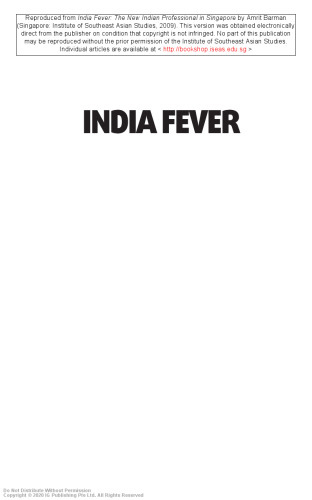 India fever : the new Indian professional in Singapore.