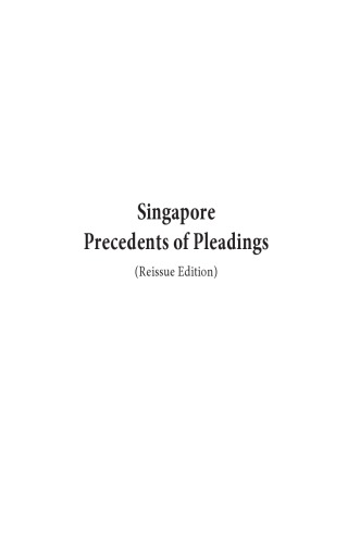 Singapore Precedents of Pleadings