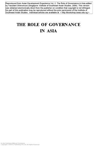 The role of governance in Asia