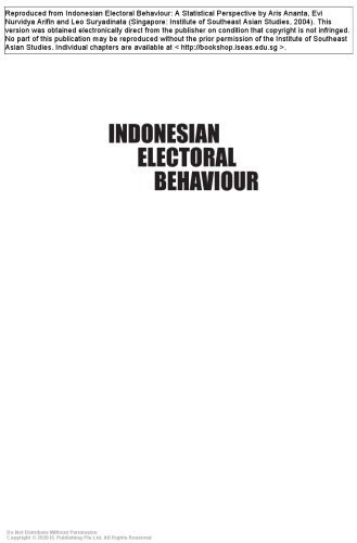 Indonesian electoral behaviour : a statistical perspective