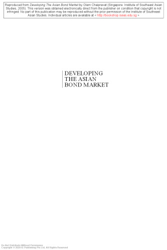 Developing the Asian bond market
