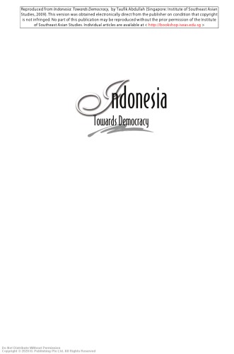 Indonesia, towards democracy