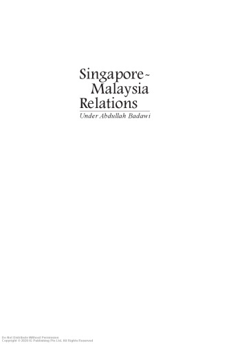 Singapore-Malaysia relations under Abdullah Badawi
