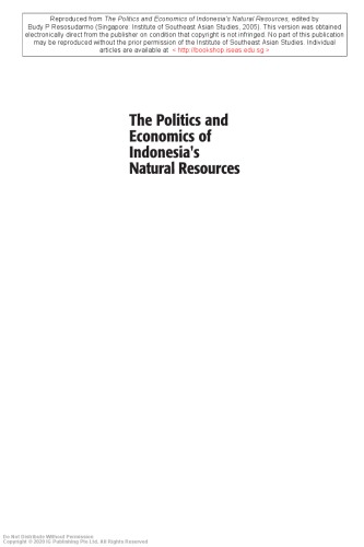 The politics and economics of Indonesia's natural resources