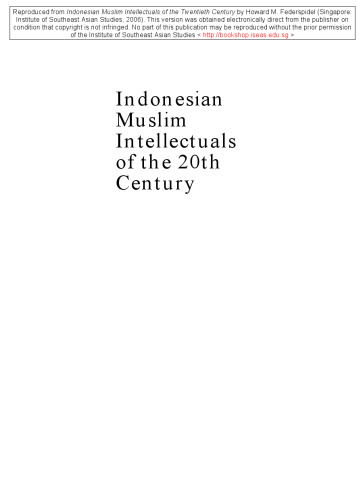 Indonesian Muslim Intellectuals of the Twentieth Century