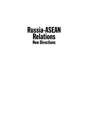 Russia-ASEAN Relations: New Directions
