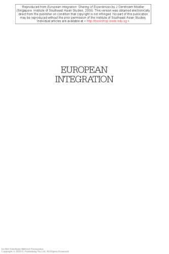 European integration : sharing of experiences