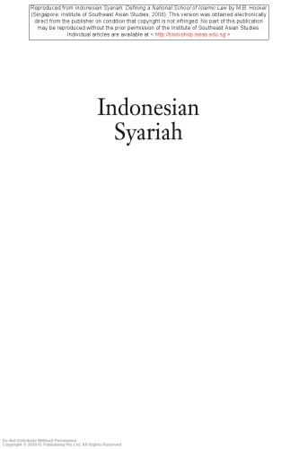 Indonesian syariah : defining a national school of Islamic law