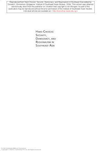 Hard choices : security, democracy, and regionalism in Southeast Asia