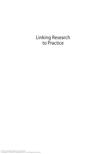 Linking Research to Practice : Strengthening ICT for Development Research Capacity in Asia