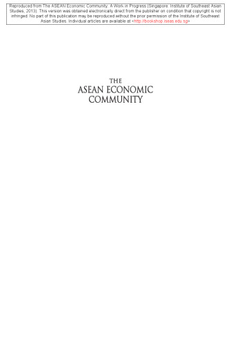 The ASEAN Economic Community: A Work in Progress
