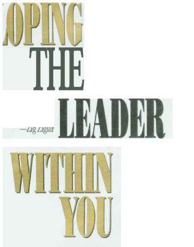 Developing the leader within you