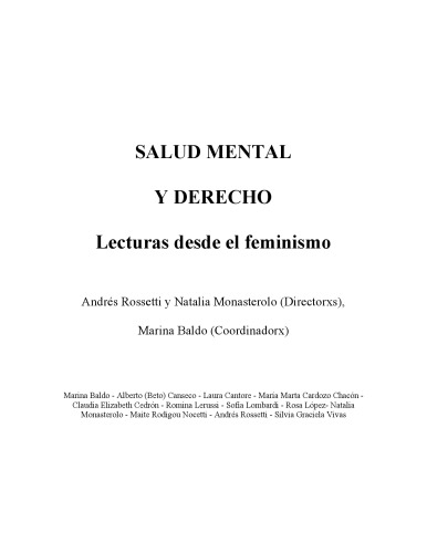 Salud Mental y Derecho. Lecturas desde el feminismo
