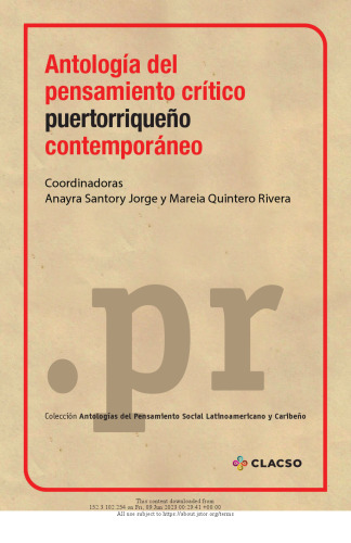 Antología del pensamiento crítico puertorriqueño contemporáneo