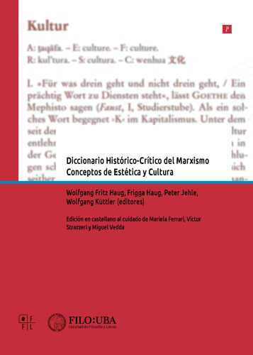 Diccionario Histórico-Crítico del Marxismo. Conceptos de Estética y Cultura