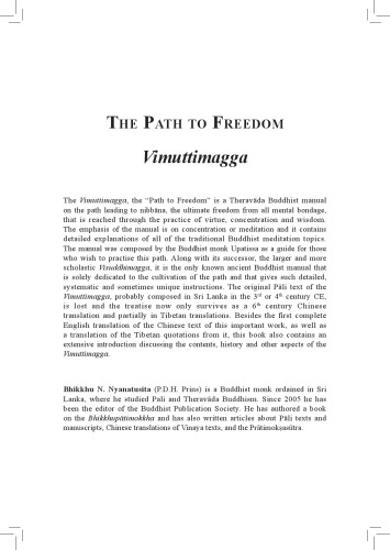 The Path to Freedom Vimuttimagga (Volume I & II)