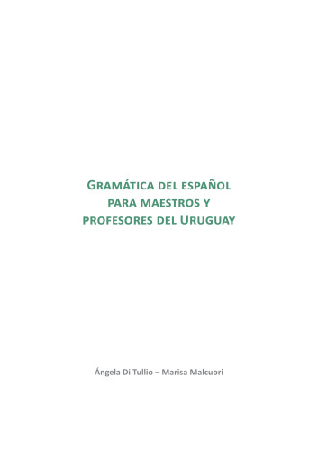 GramáƟca del español para maestros y profesores del Uruguay