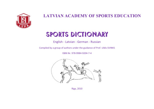 SPORTS DICTIONARY English - Latvian - German - Russian