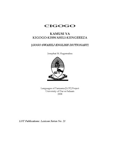 Cigogo-Swahili-English dictionary